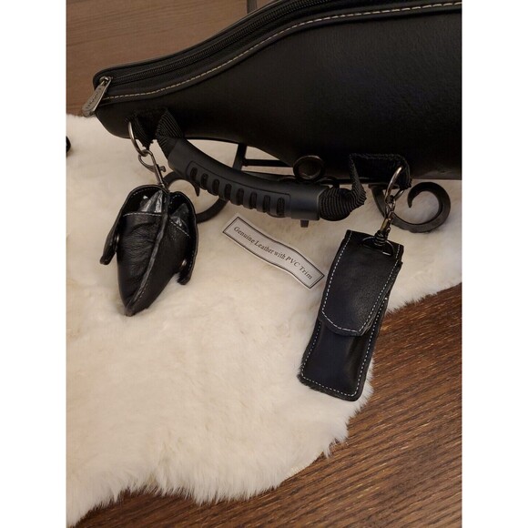 CaddyO 06' Genuine Blk Leather Wine Bottle Cooler Zip Carrier 7 Extra Essentials - Picture 16 of 16